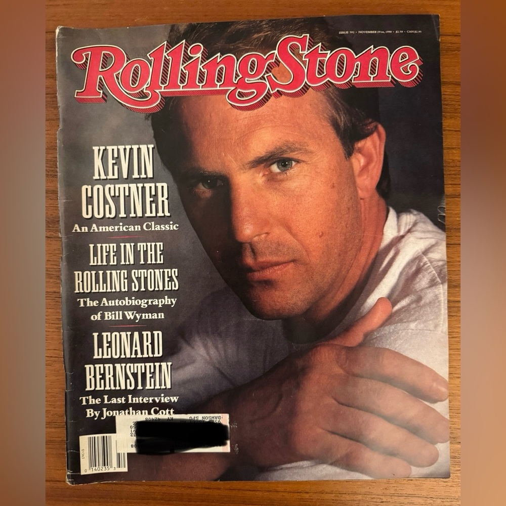 Vintage Rolling Stone Magazine 11/29/1990—Kevin Costner Cover
